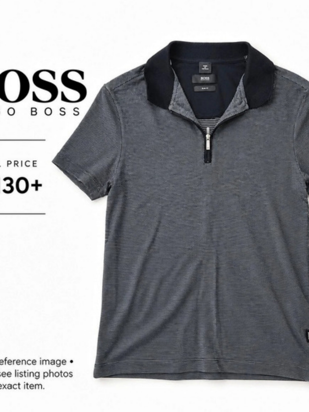 BOSS Hugo Boss Polston 02 Slim Fit Quarter-Zip Polo – Men’s SLIM Large Like New